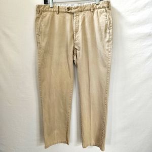 Peter Millar sz 36 Mens Soft Touch Twill Flat Front Pants Stone Golf Work Casual